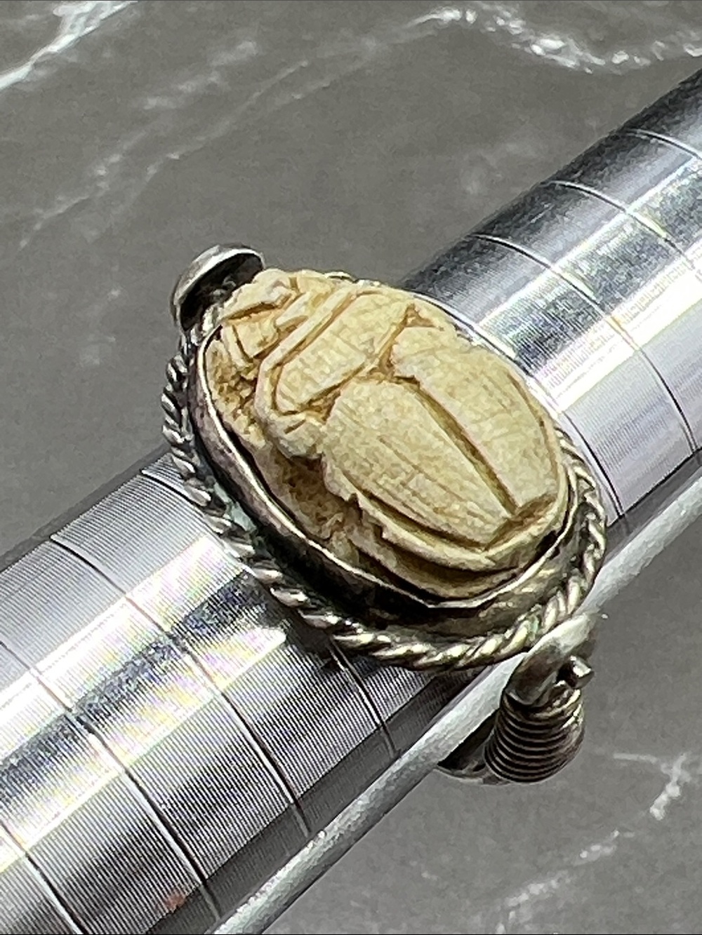 Antique Egyptian Scarab Swivel Ring